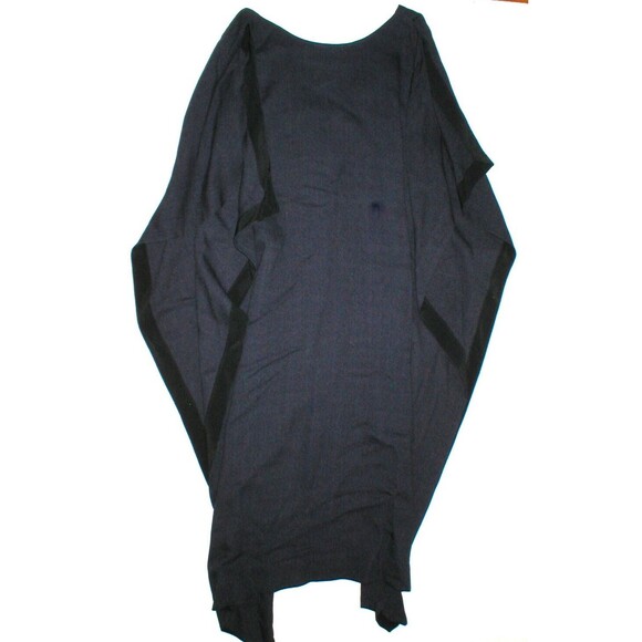 New Womens NWT 40 Italy Vionnet Paris Dress Gown 4 Designer Navy Blue Cupro Silk - Picture 5 of 12